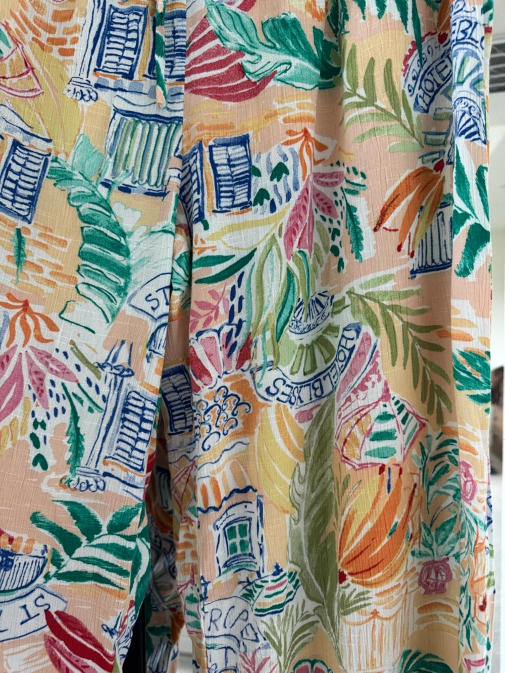 14 - NWT Tropical Print Wide-Leg Lounge Pants in Multicolor Size L | 100% Rayon - Picture 6 of 7